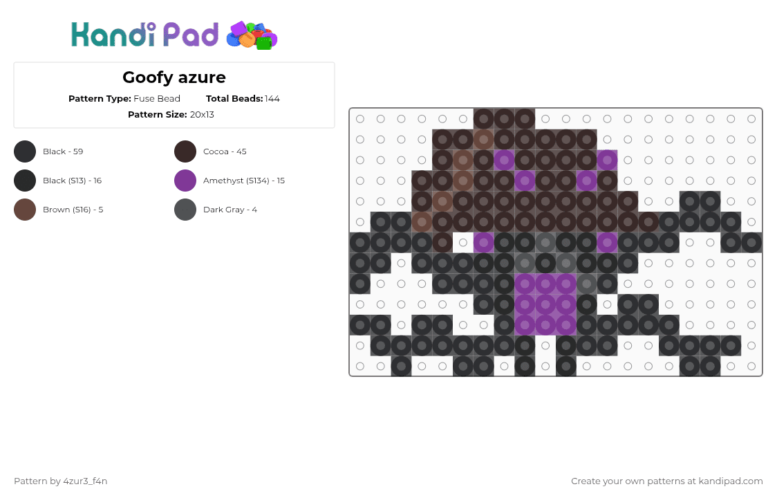 Goofy azure - Fuse Bead Pattern by little-azure-freak on Kandi Pad - brown