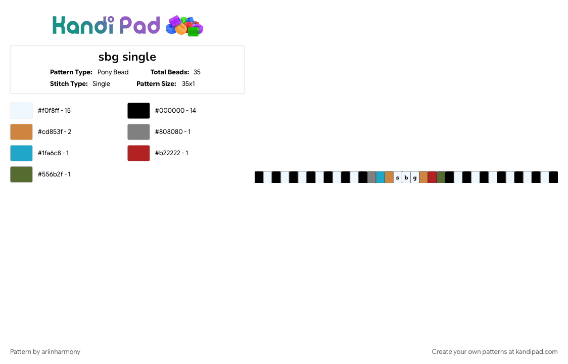 sbg single - Pony Bead Pattern by ariinharmony on Kandi Pad - orange, sbg, school bus gravey, webcomic, webtoon, white