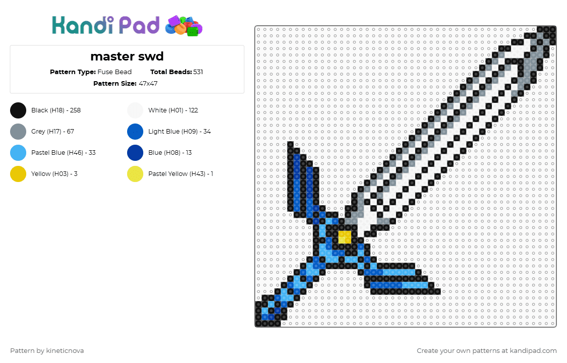 Master swd Fuse Bead Pattern - Kandi Pad | Kandi Patterns, Fuse Bead ...