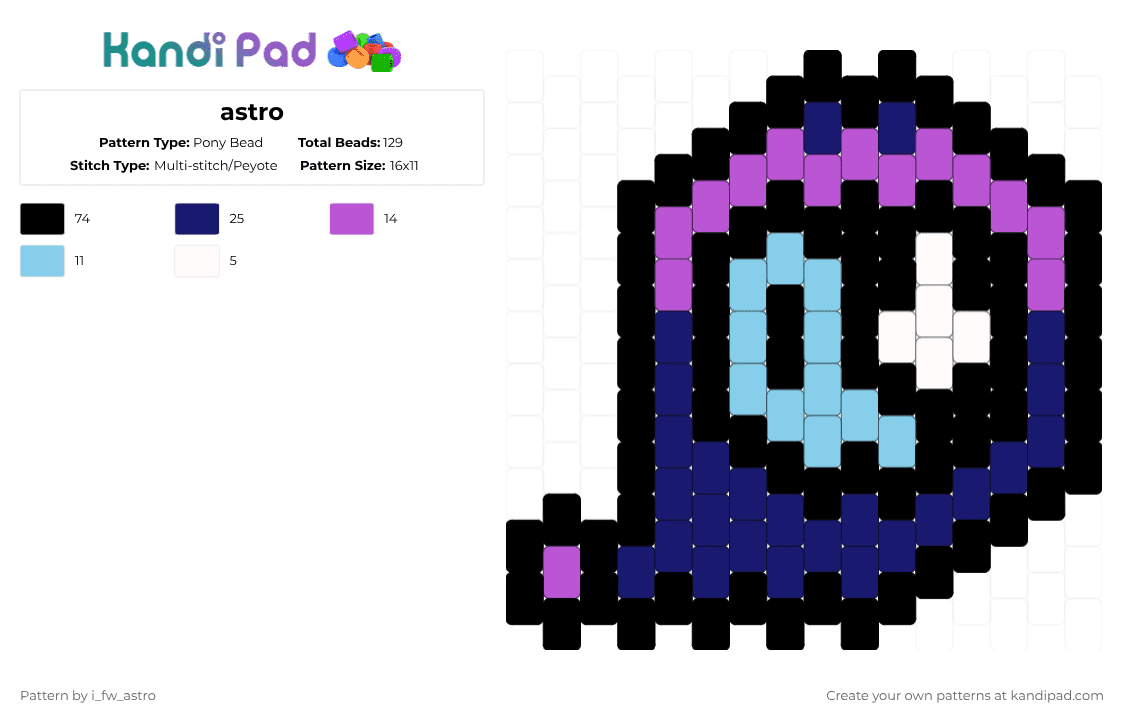 astro - Pony Bead Pattern by i_fw_astro on Kandi Pad - black,purple