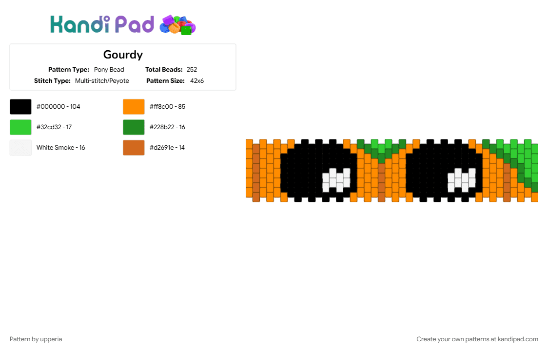 Gourdy - Pony Bead Pattern by upperia on Kandi Pad - 