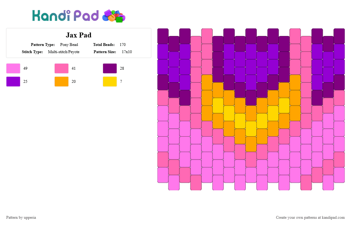 Jax Pad - Pony Bead Pattern by upperia on Kandi Pad - pink