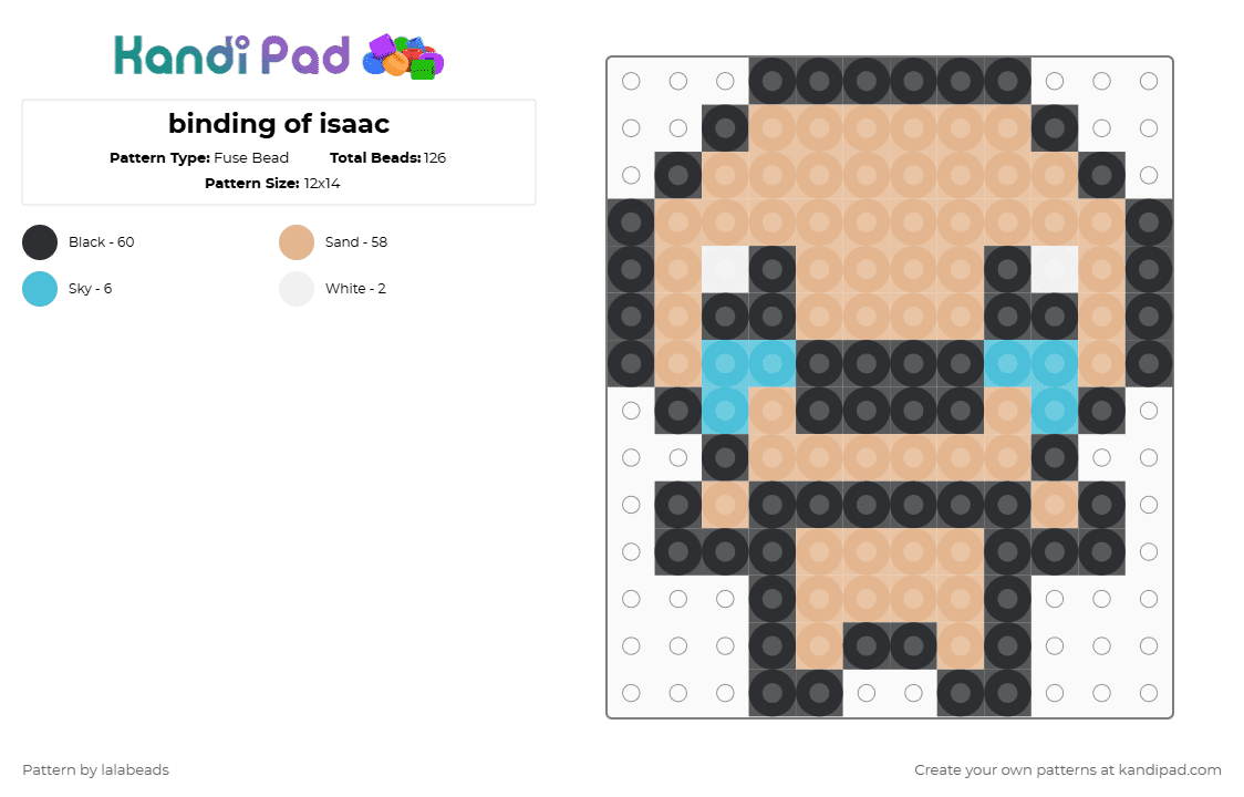 binding of isaac - Fuse Bead Pattern by lalabeads on Kandi Pad - beige