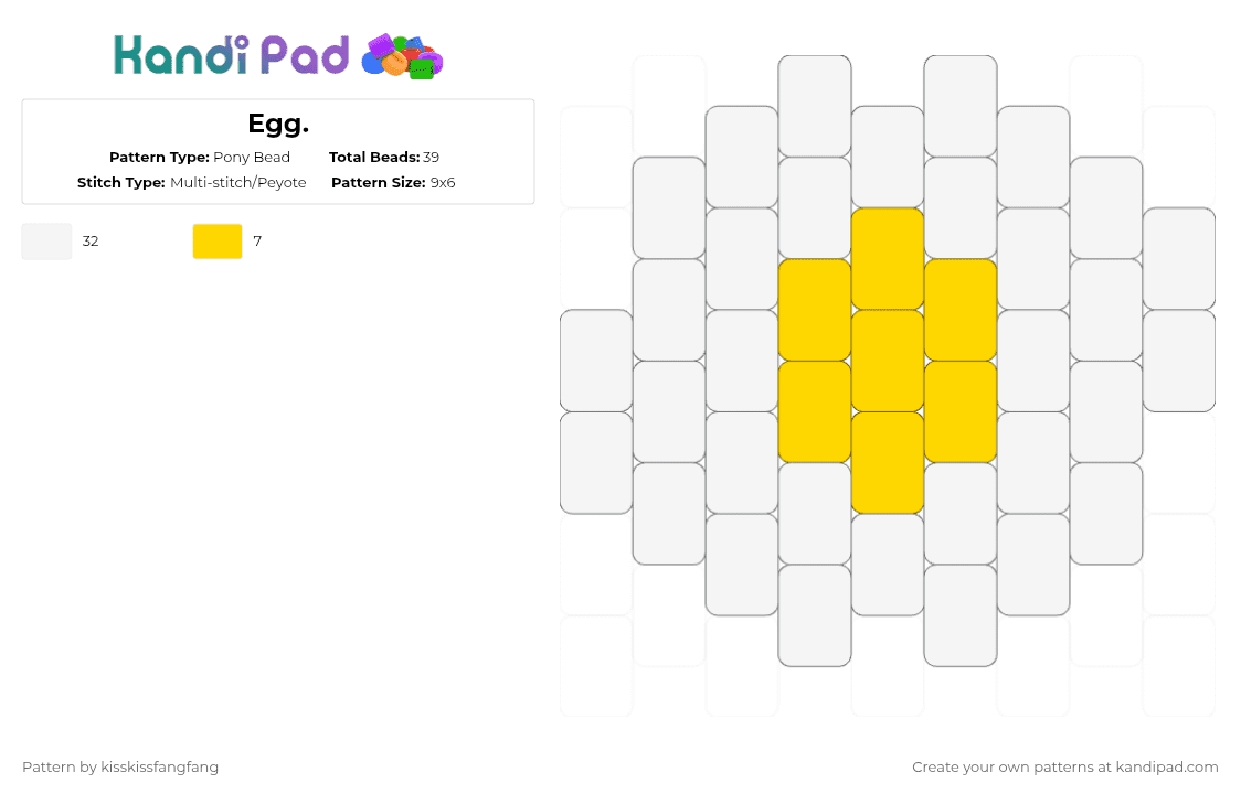 Egg. - Pony Bead Pattern by kisskissfangfang on Kandi Pad - white