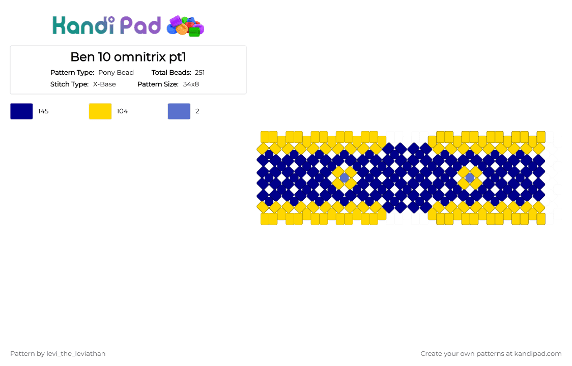 Ben 10 omnitrix pt1 - Pony Bead Pattern by levi_the_leviathan on Kandi Pad - purple,yellow,ben 10,commision