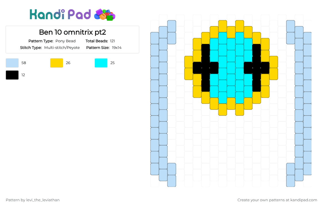 Ben 10 omnitrix pt2 - Pony Bead Pattern by levi_the_leviathan on Kandi Pad - light blue,ben 10,commision