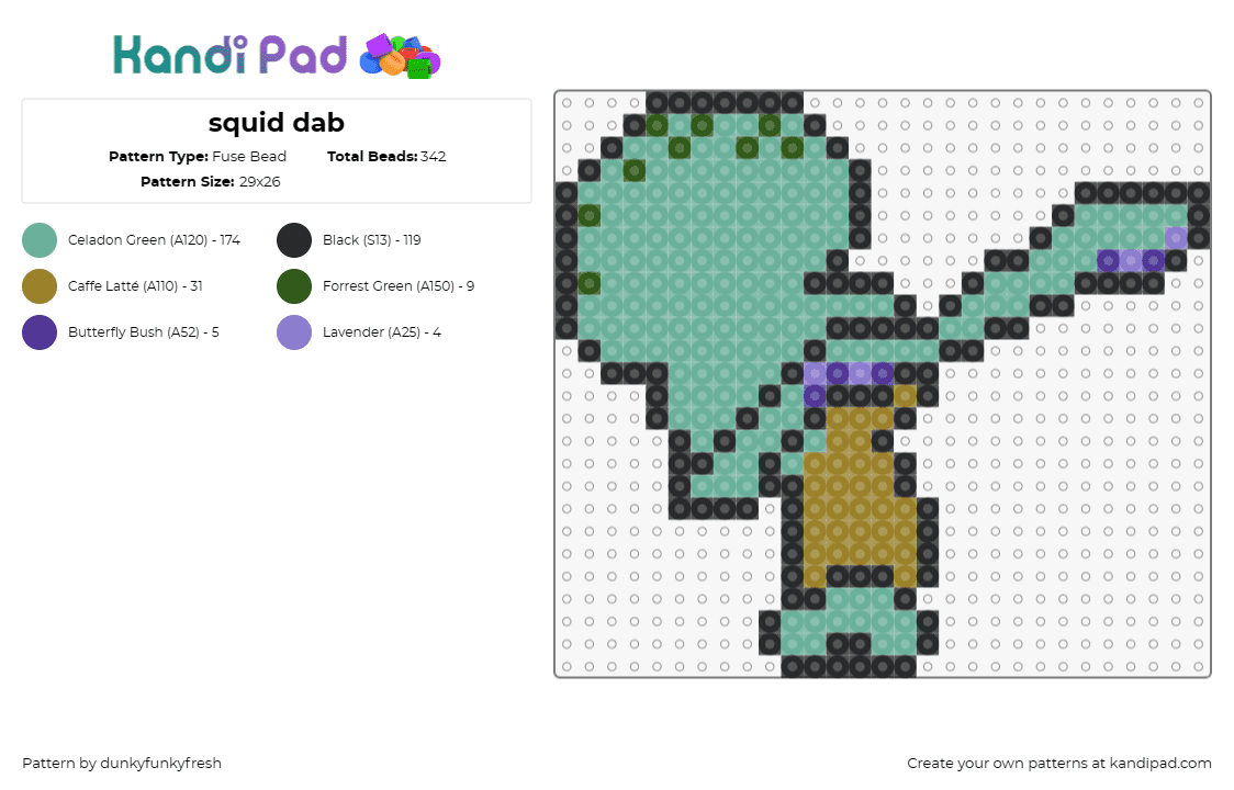 squid dab - Fuse Bead Pattern by dunkyfunkyfresh on Kandi Pad - squidward,spongebob squarepants,dab,meme,character,tv show,nickelodeon,humor,nos