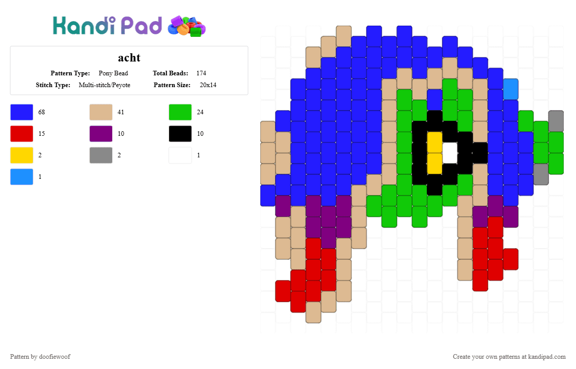 acht - Pony Bead Pattern by doofiewoof on Kandi Pad - purple,beige,green,splatoon,acht splatoon,dedf1sh splatoon