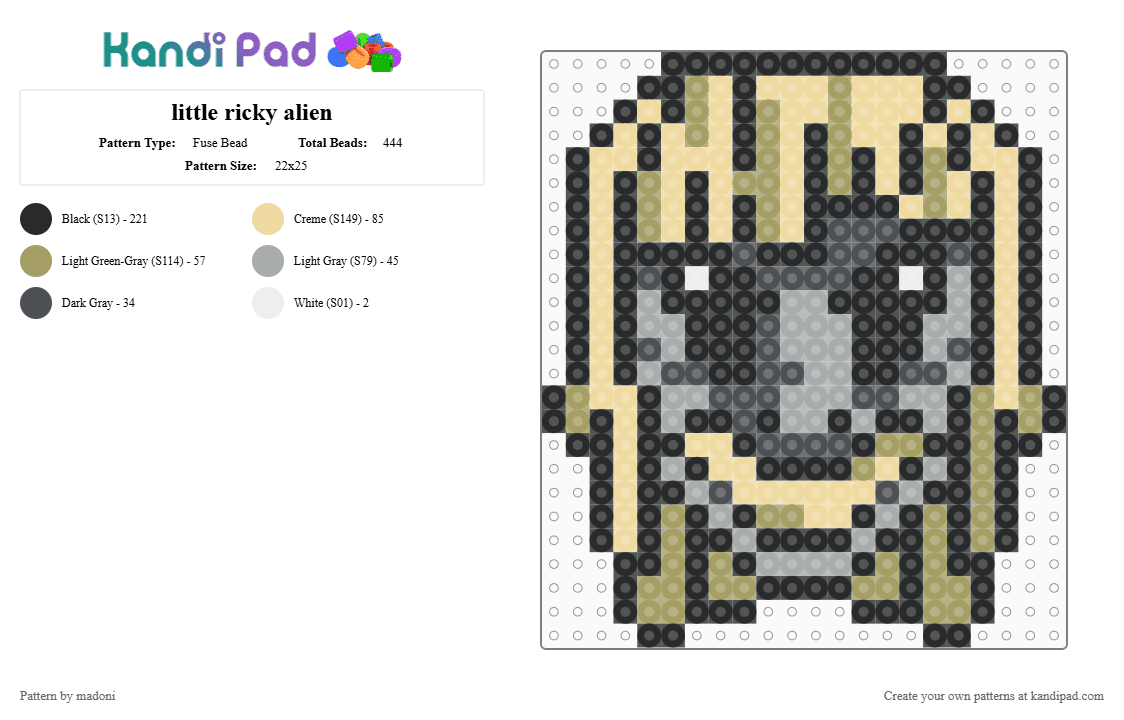 Little Ricky Singer Alien Little ricky alien Fuse Bead Pattern - Kandi Pad | Kandi Patterns, Fuse ...