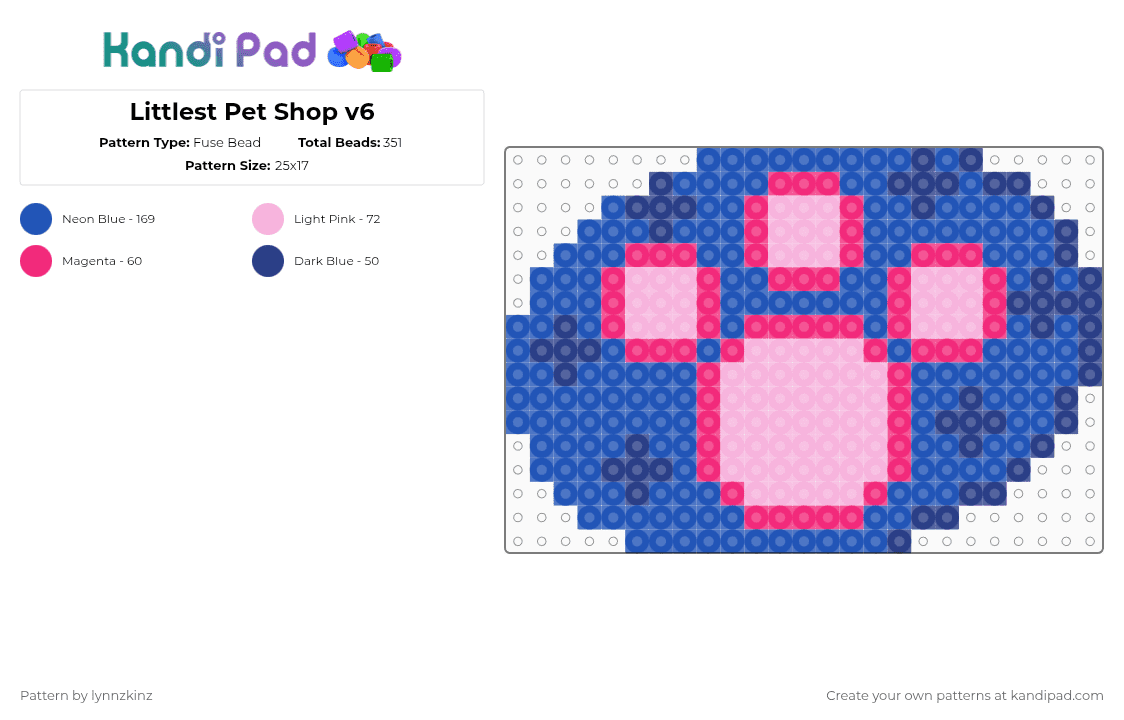 Littlest Pet Shop v6 - Fuse Bead Pattern by lynnzkinz on Kandi Pad - blue,pink