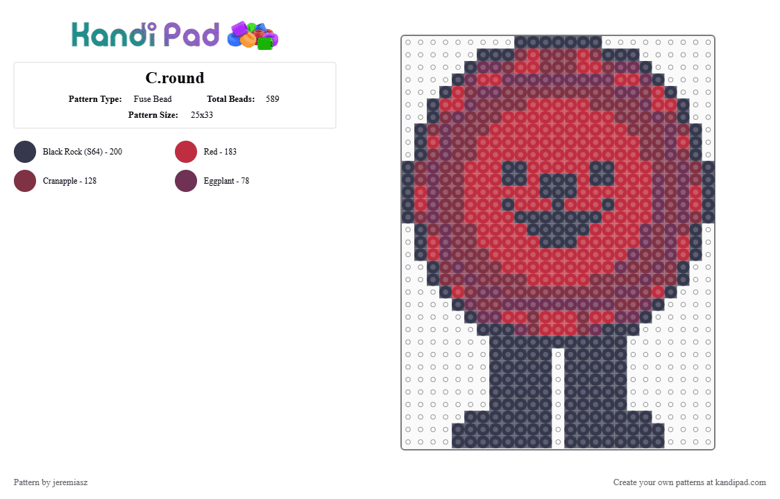 C.round - Fuse Bead Pattern by jeremiasz on Kandi Pad - deltarune, purple, red