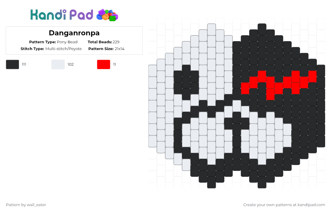 Danganronpa - Pony Bead Pattern by wall_eater on Kandi Pad - white