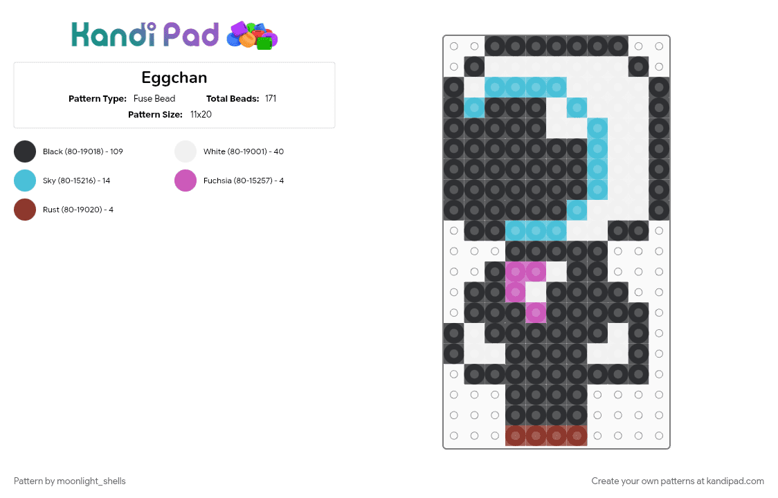 Eggchan - Fuse Bead Pattern by moonlight_shells on Kandi Pad - 