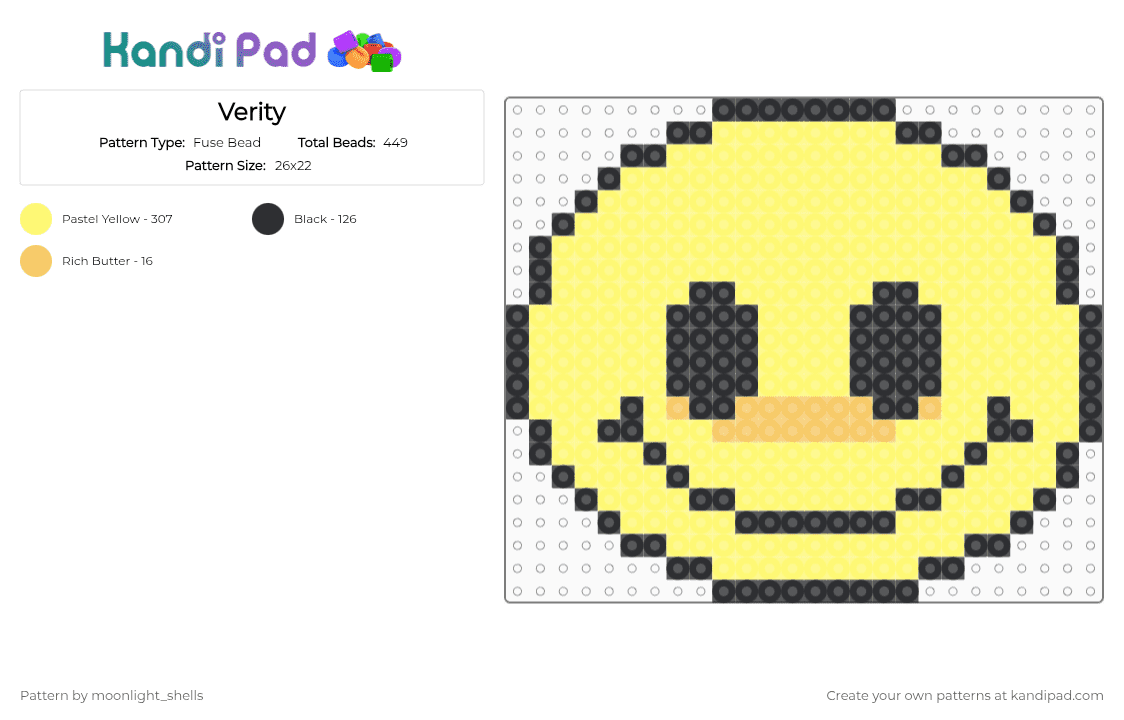 Verity - Fuse Bead Pattern by moonlight_shells on Kandi Pad - black,yellow