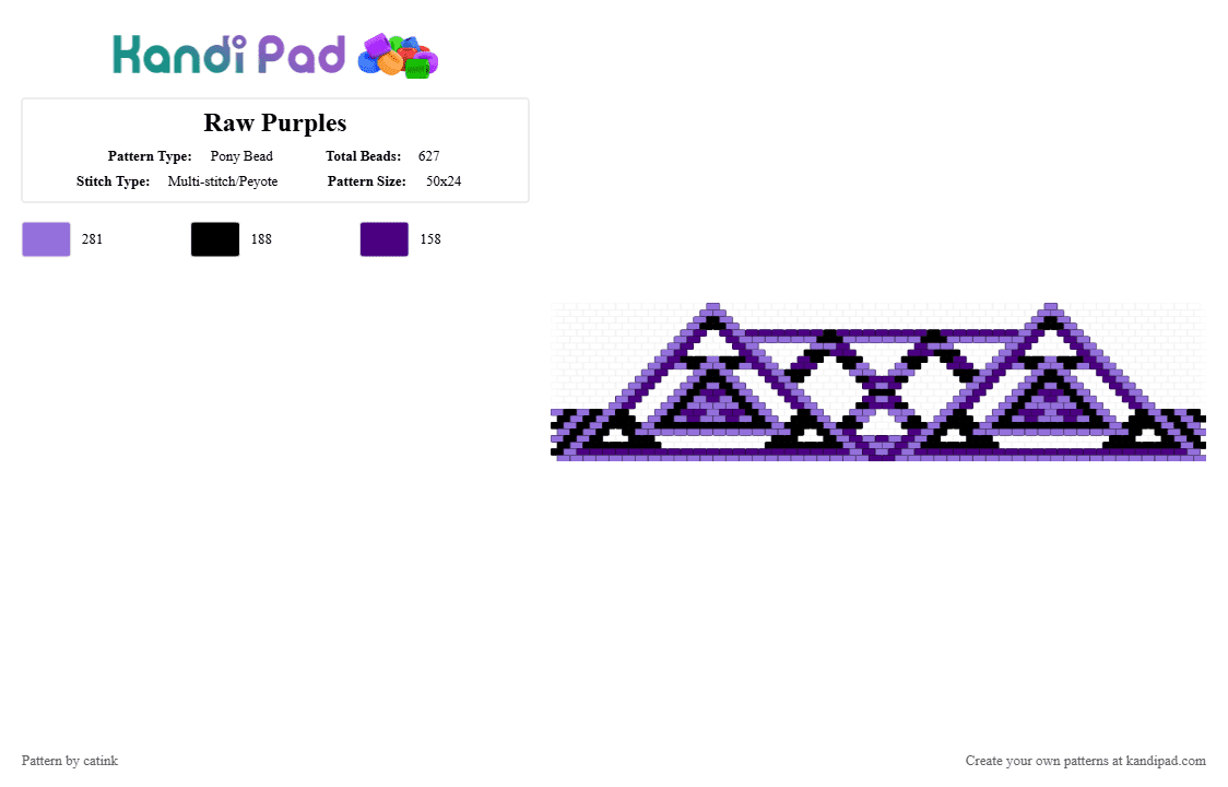 Raw Purples - Pony Bead Pattern by catink on Kandi Pad - purple,black,bikini,pretty