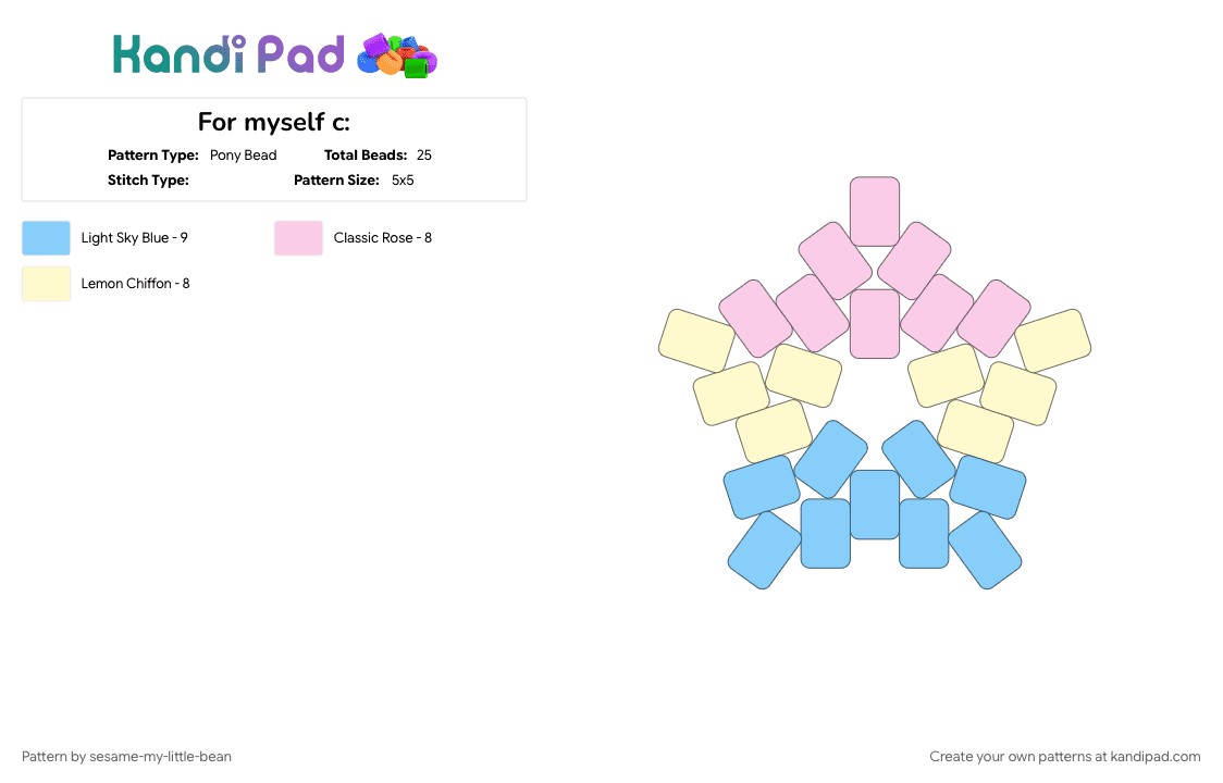 For myself c: - Pony Bead Pattern by sesame-my-little-bean on Kandi Pad - 