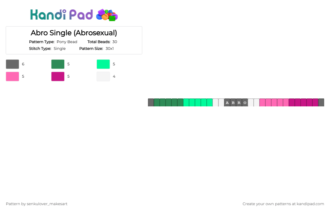Abro Single (Abrosexual) - Pony Bead Pattern by neruloves_kaito on Kandi Pad - pink