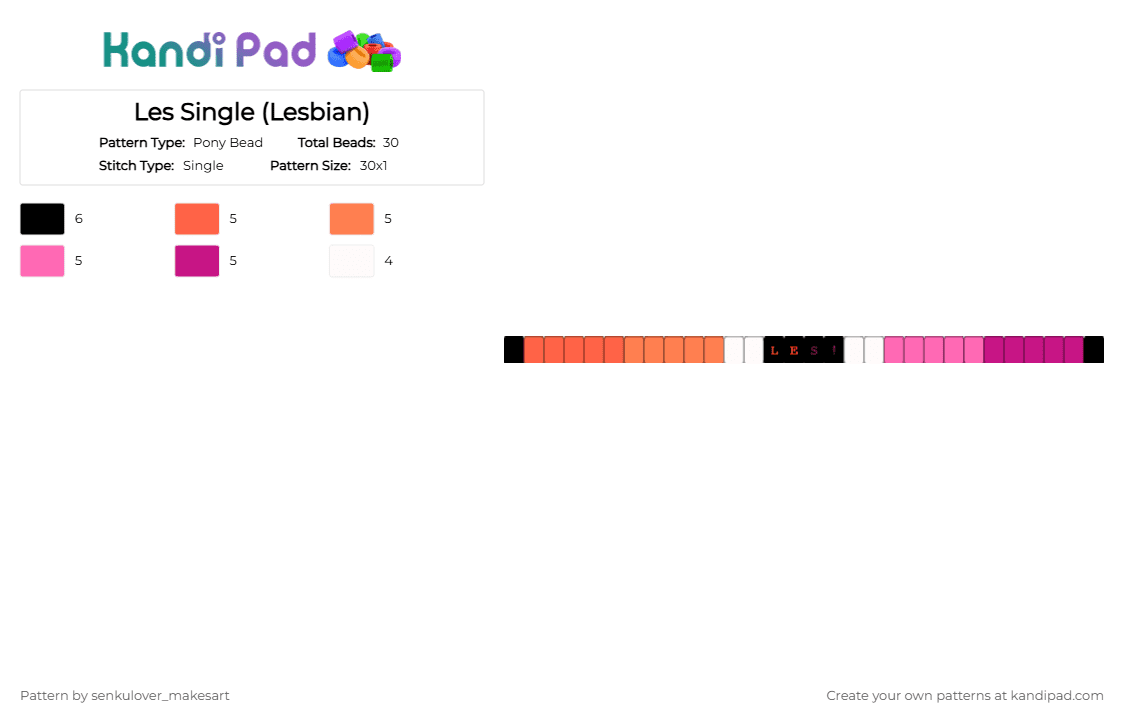 Les Single (Lesbian) - Pony Bead Pattern by neruloves_kaito on Kandi Pad - pink