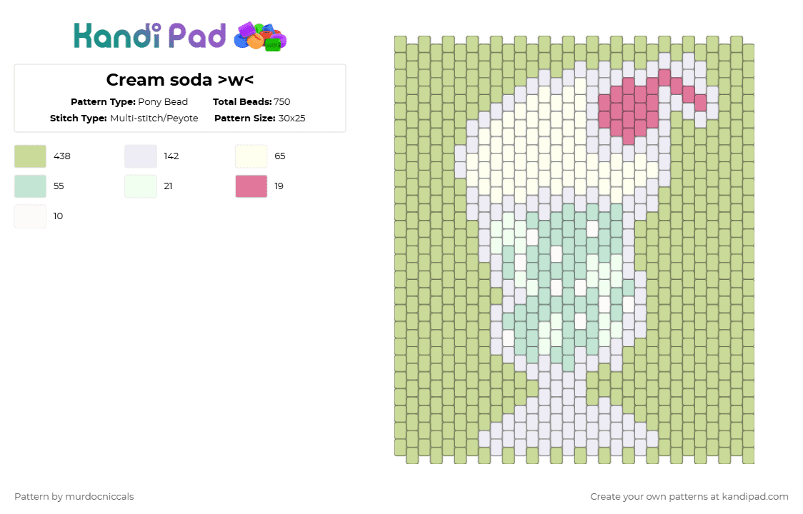 Cream soda >w - Pony Bead Pattern by murdocniccals on Kandi Pad - yellow,cotdsoftdrinks,kawaii,heiseiretro,kodyimgonnacreamsoda