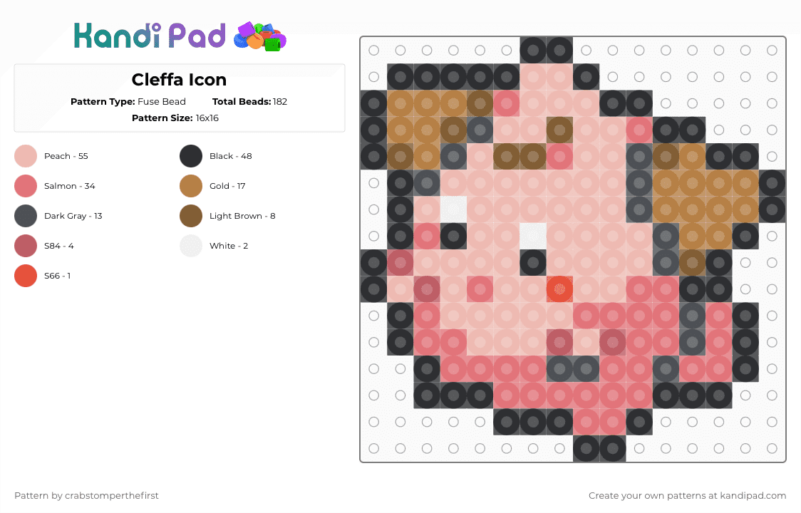 Cleffa Icon Fuse Bead Pattern - Kandi Pad | Kandi Patterns, Fuse Bead ...