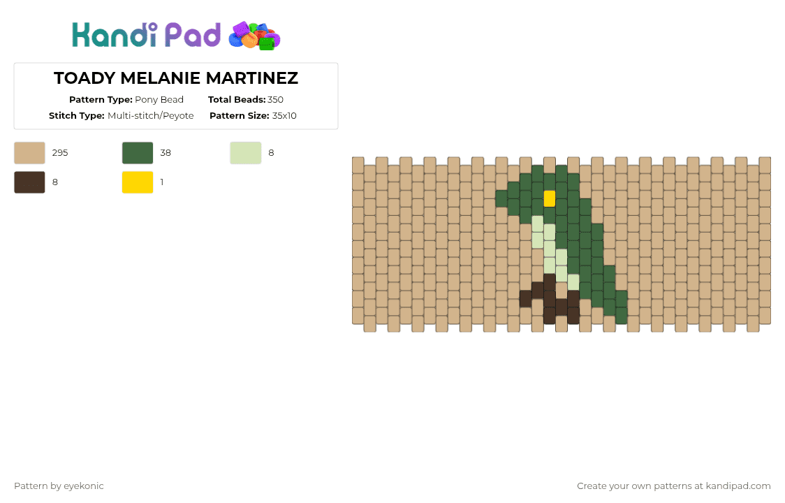 TOADY MELANIE MARTINEZ - Pony Bead Pattern by eyekonic on Kandi Pad - beige