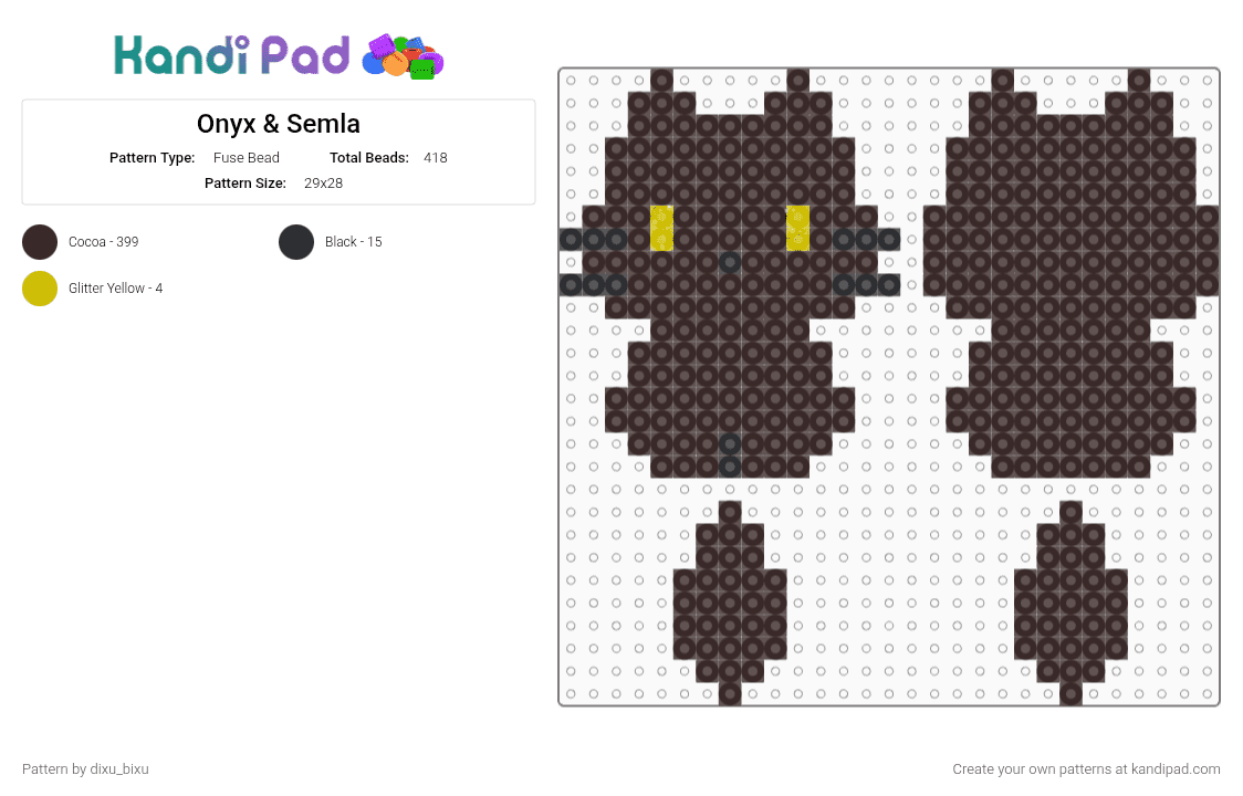 Onyx & Semla - Fuse Bead Pattern by dixu_bixu on Kandi Pad - brown