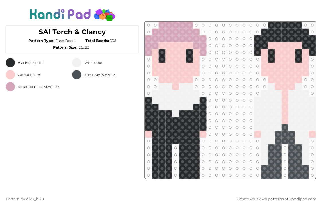 SAI Torch & Clancy - Fuse Bead Pattern by dixu_bixu on Kandi Pad - beige
