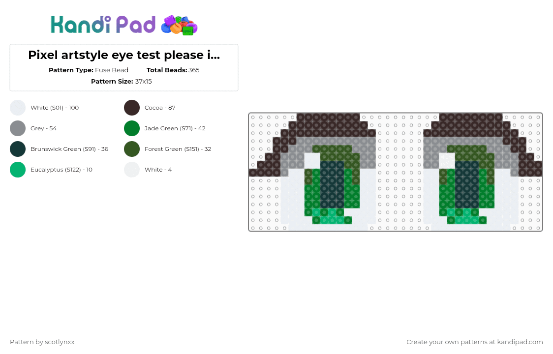 Pixel artstyle eye test please ignore - Fuse Bead Pattern by scotlynxx on Kandi Pad - brown,gray,test