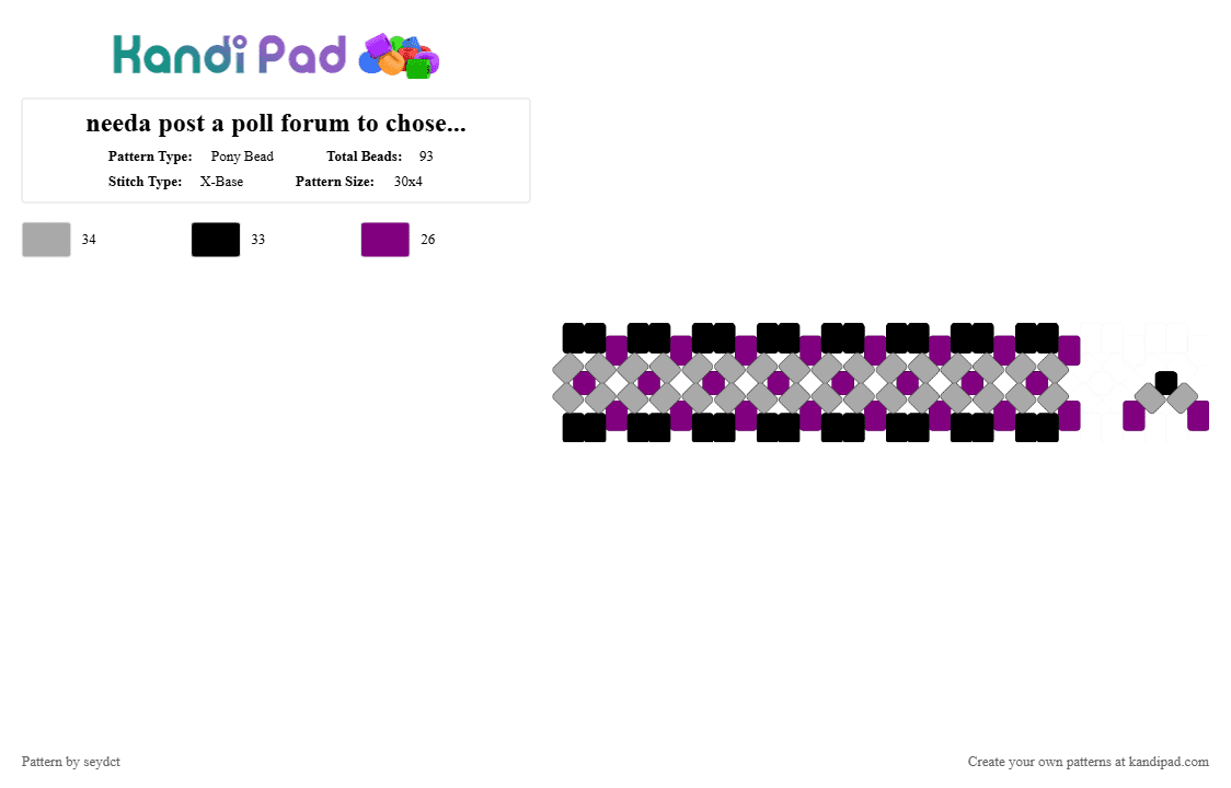 needa post a poll forum to chose who this rotator is off of - Pony Bead Pattern by seydct on Kandi Pad - beige, pink