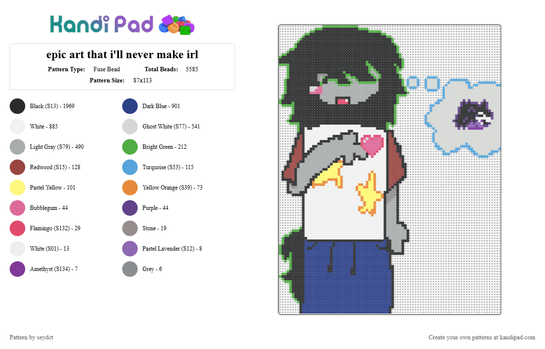 epic art that i\'ll never make irl - Fuse Bead Pattern by seydct on Kandi Pad - persona,blacksapphirecookie,notocxcannon