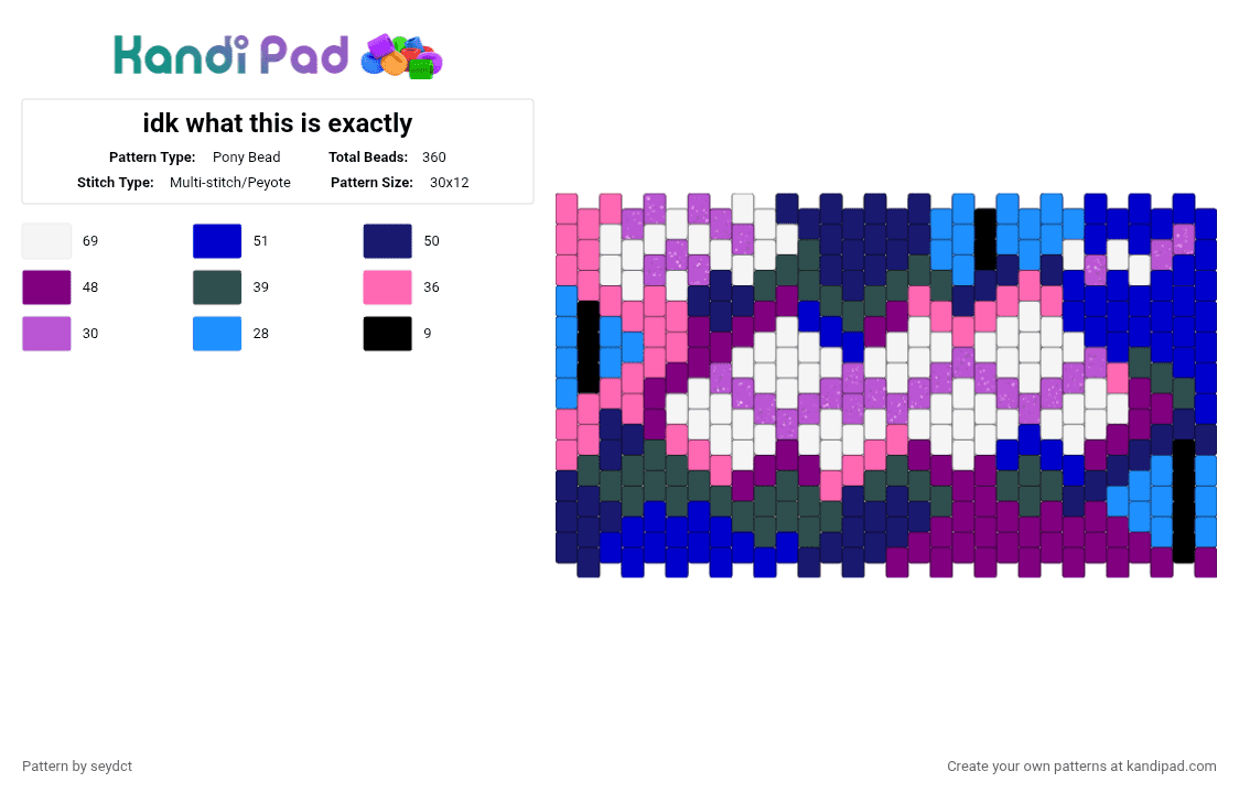 idk what this is exactly - Pony Bead Pattern by seydct on Kandi Pad - pink, purple