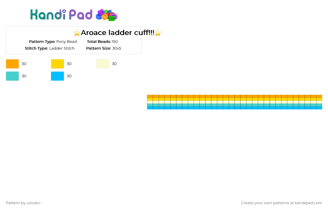 ⭐️Aroace ladder cuff!!!⭐️ - Pony Bead Pattern by uzixdcc on Kandi Pad - light blue