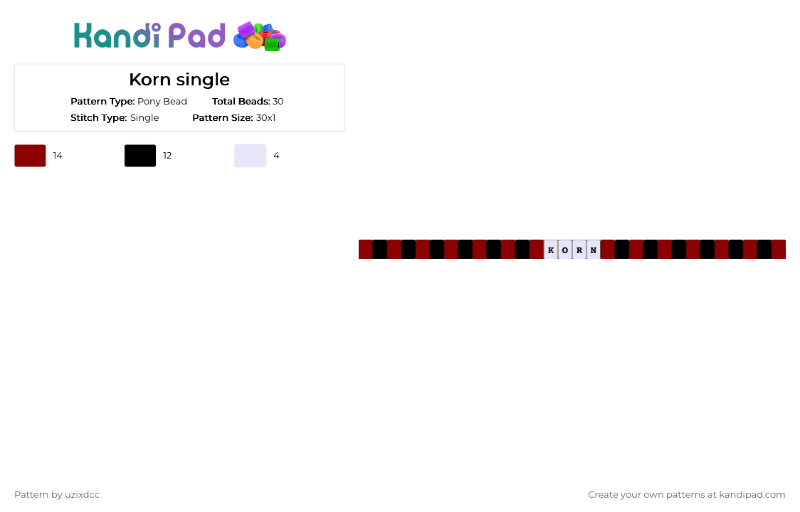 Korn single - Pony Bead Pattern by uzixdcc on Kandi Pad - red,heavy metal,korn,black