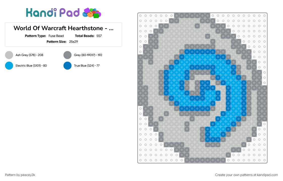 World Of Warcraft Hearthstone - Alternate - Fuse Bead Pattern by peacey2k on Kandi Pad - gaming, hearthstone, home, item, rpg, world of warcraft, wow