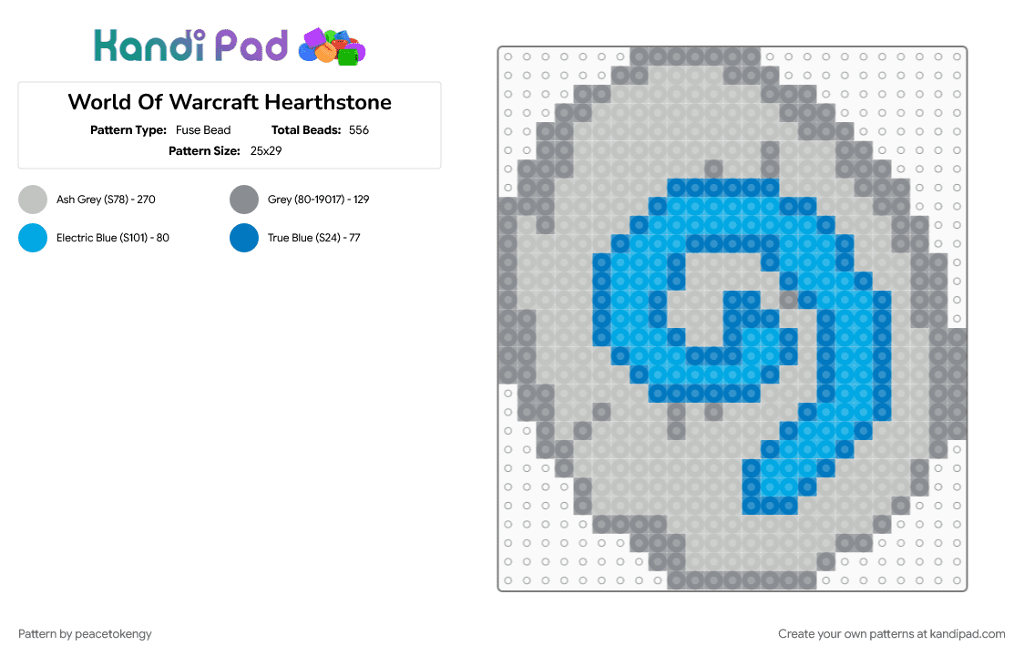 World Of Warcraft Hearthstone - Fuse Bead Pattern by peacey2k on Kandi Pad - beige, gaming, hearthstone, home, item, rpg, world of warcraft, wow