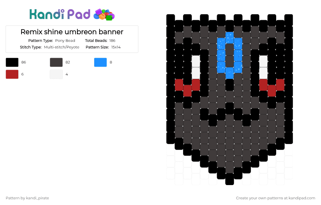 Remix shine umbreon banner - Pony Bead Pattern by kandi_pirate on Kandi Pad - brown