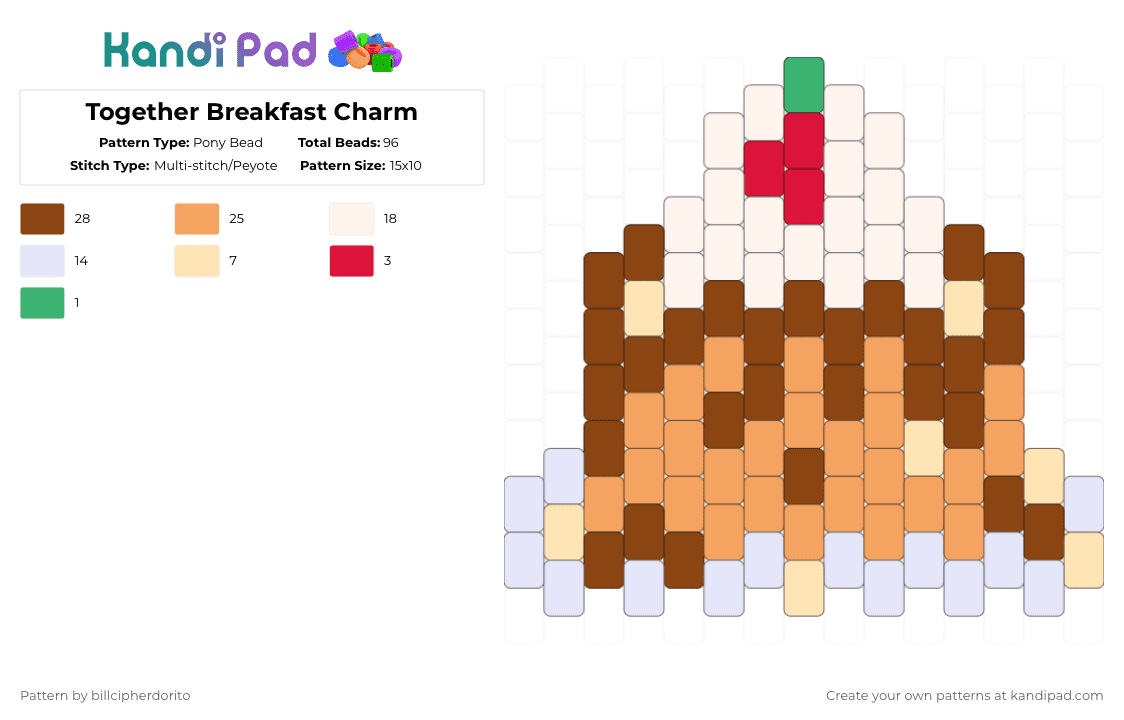 Together Breakfast Charm - Pony Bead Pattern by billcipherdorito on Kandi Pad - red,orange,cotdkitchen