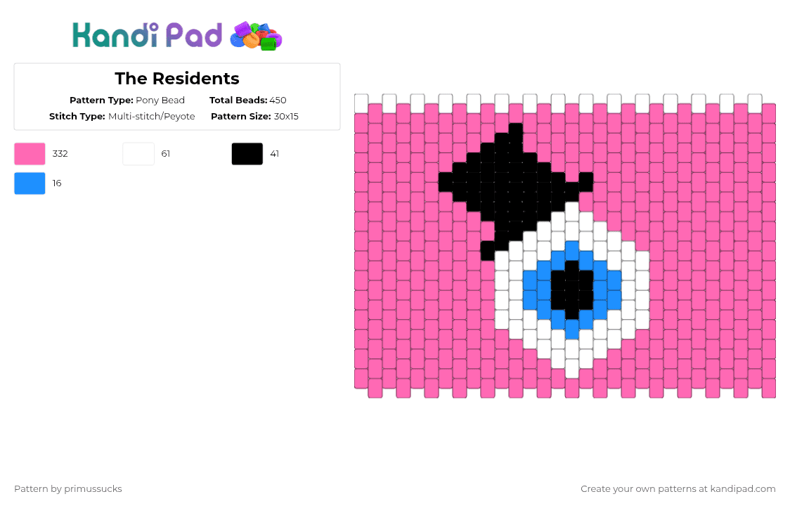 The Residents - Pony Bead Pattern by primussucks on Kandi Pad - pink