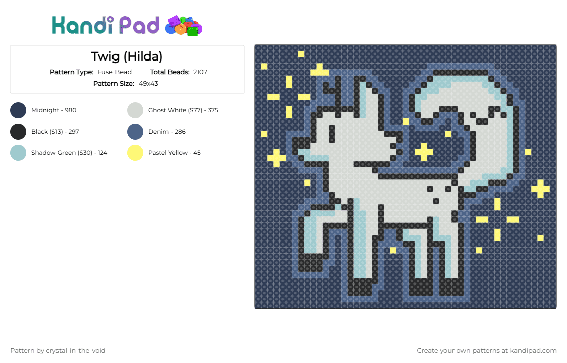 Twig (Hilda) - Fuse Bead Pattern by crystal-in-the-void on Kandi Pad - purple