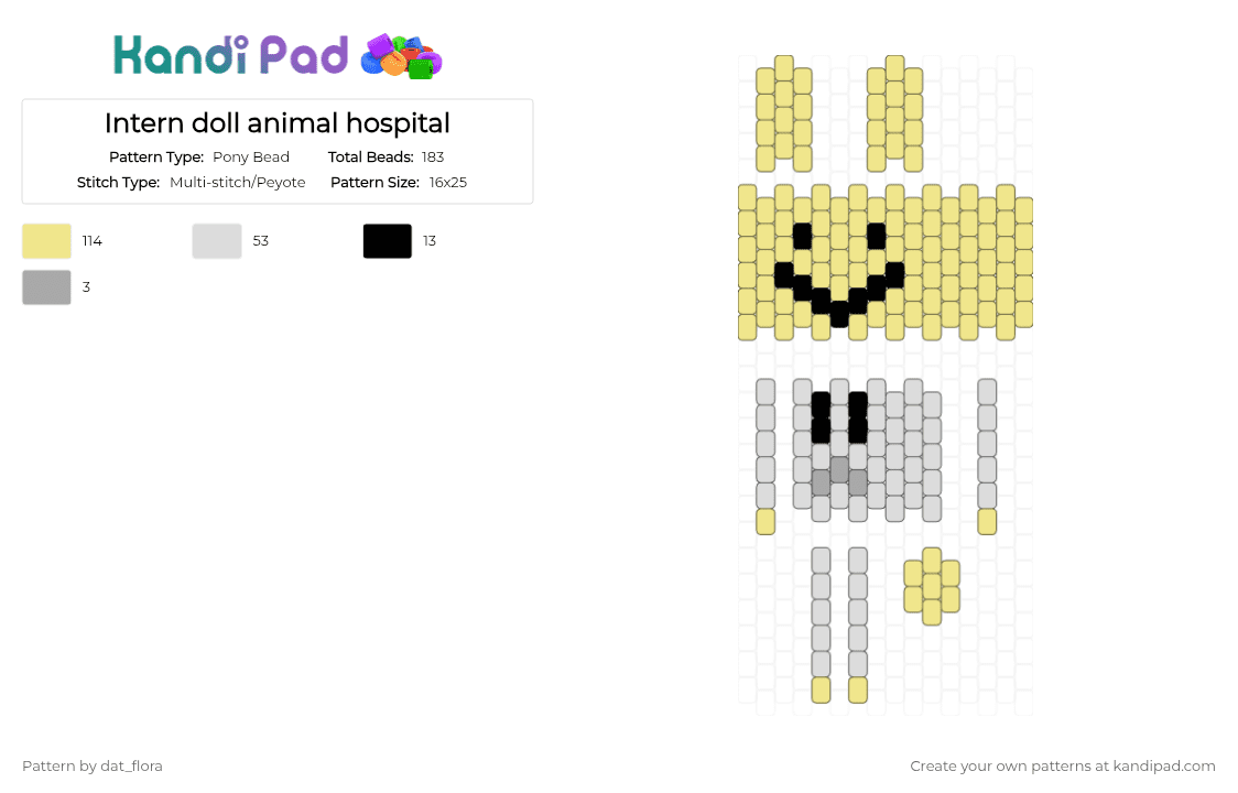 Intern doll animal hospital - Pony Bead Pattern by dat_flora on Kandi Pad - 