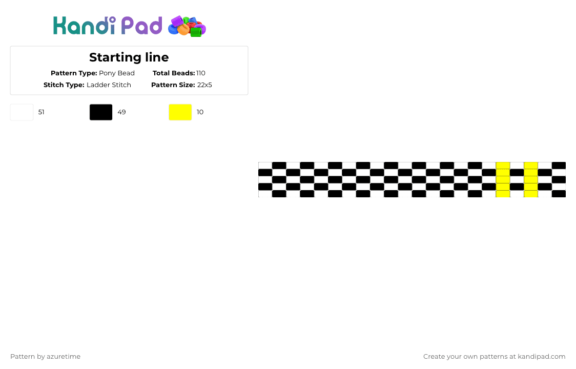Starting line - Pony Bead Pattern by azuretime on Kandi Pad - white