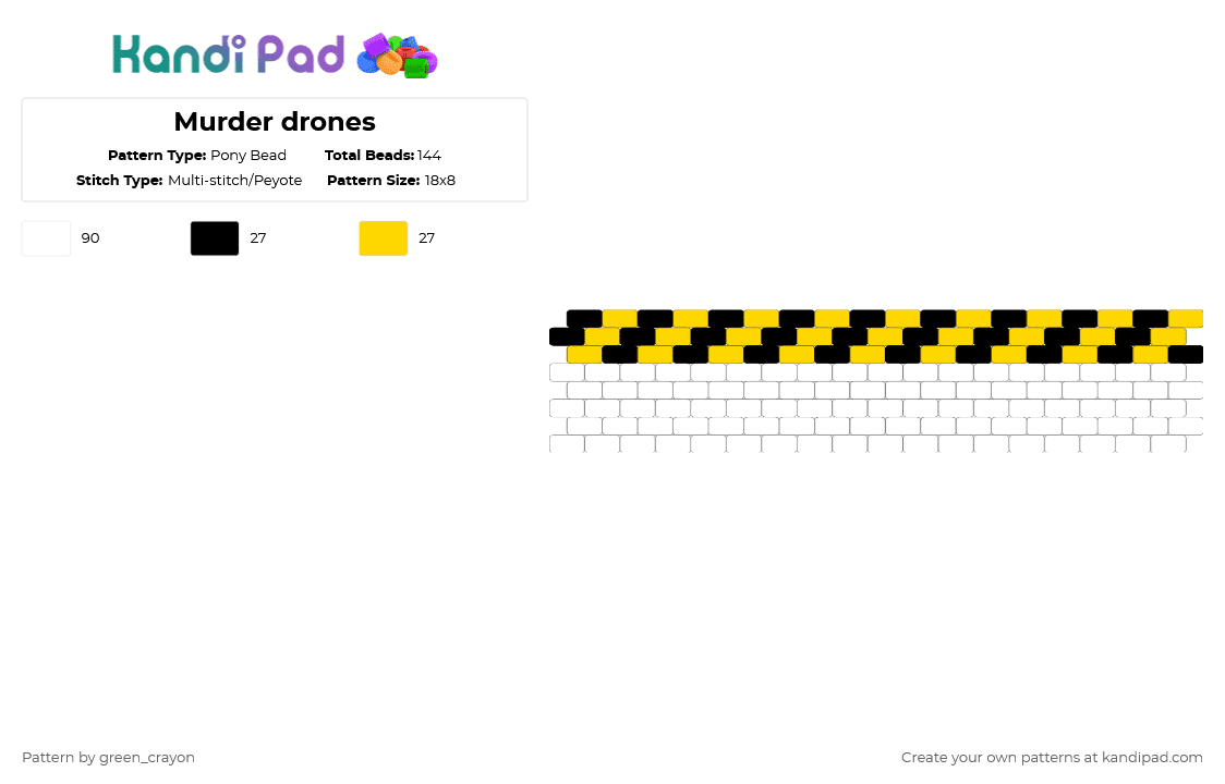 Murder drones - Pony Bead Pattern by green_crayon on Kandi Pad - white