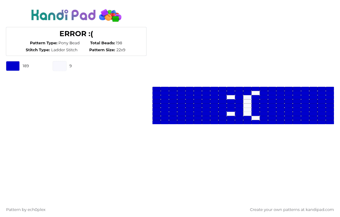 ERROR :( - Pony Bead Pattern by ech0plex on Kandi Pad - purple