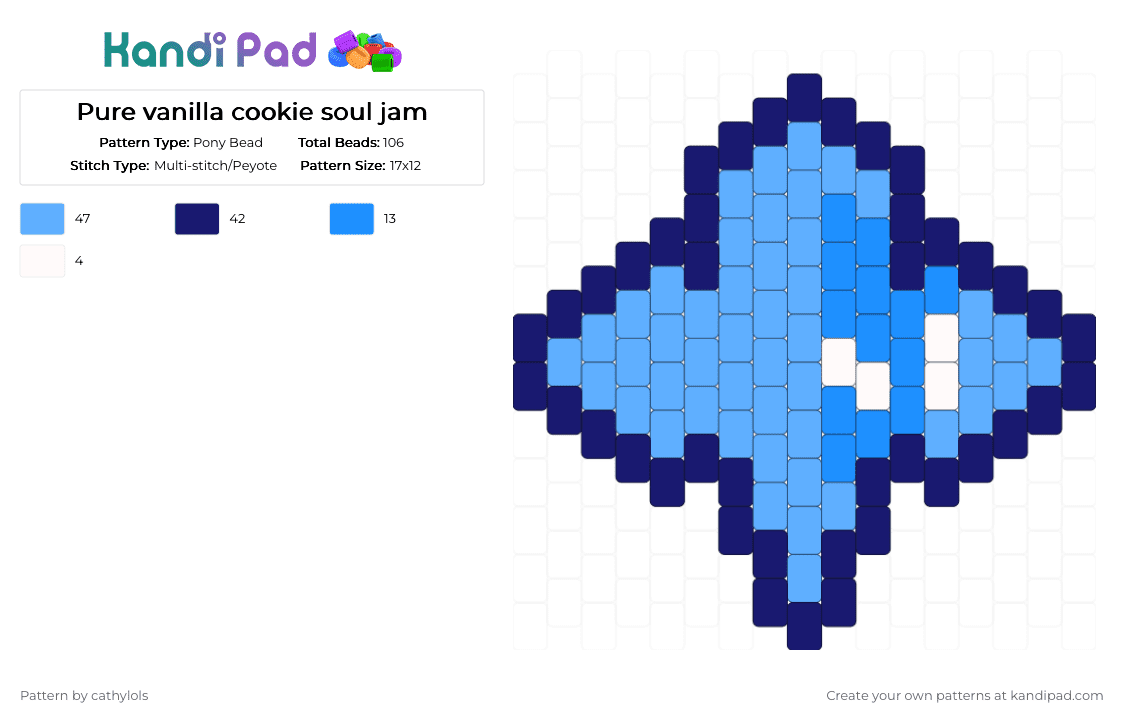 Pure vanilla cookie soul jam - Pony Bead Pattern by cathylols on Kandi Pad - light blue,purple