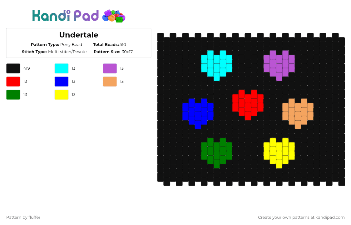 Undrtale Pattern Undertale Pony Bead Pattern - Kandi Pad | Kandi Patterns, Fuse Bead ...