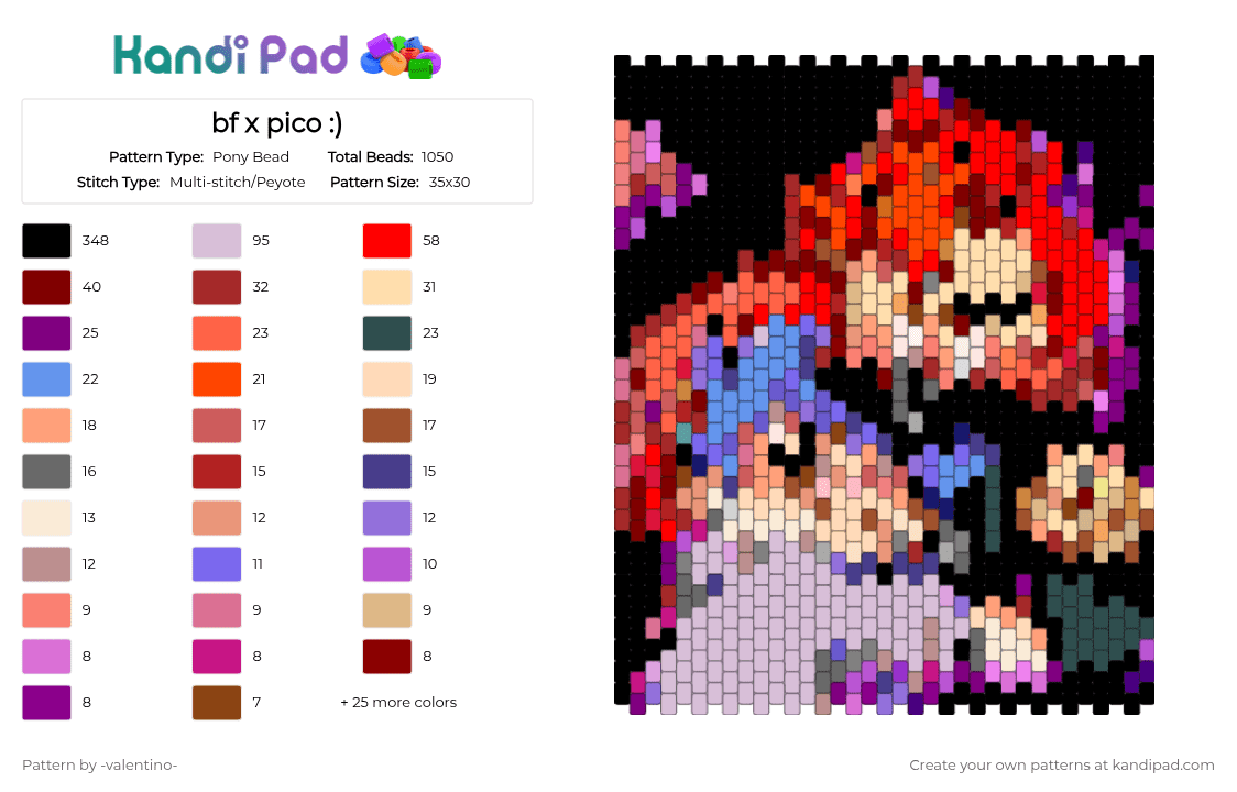 bf x pico :) - Pony Bead Pattern by -ruv- on Kandi Pad - 