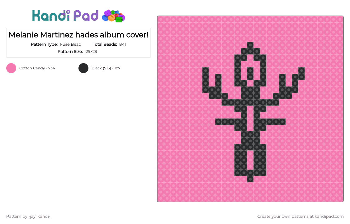 Melanie Martinez hades album cover! - Fuse Bead Pattern by -ruv- on Kandi Pad - pink