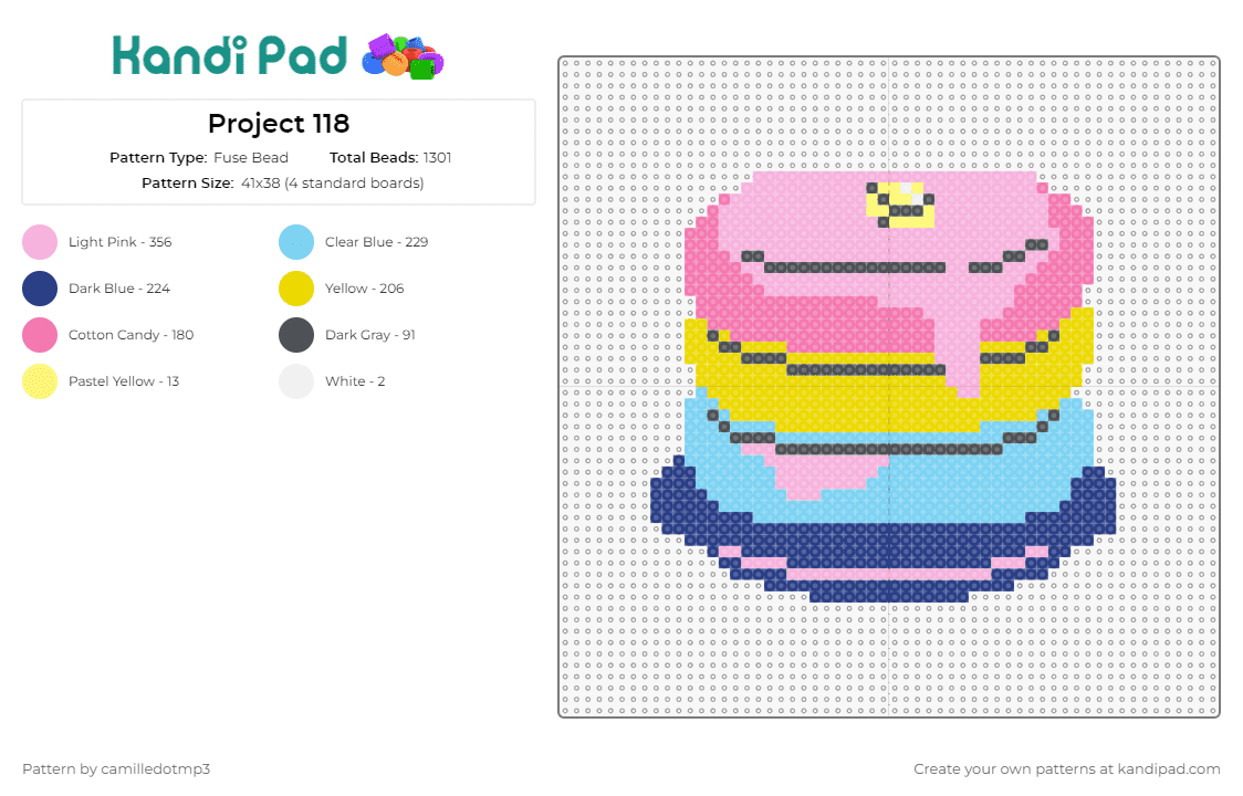 Project 118 - Fuse Bead Pattern by camilledotmp3 on Kandi Pad - pancakes,colorful