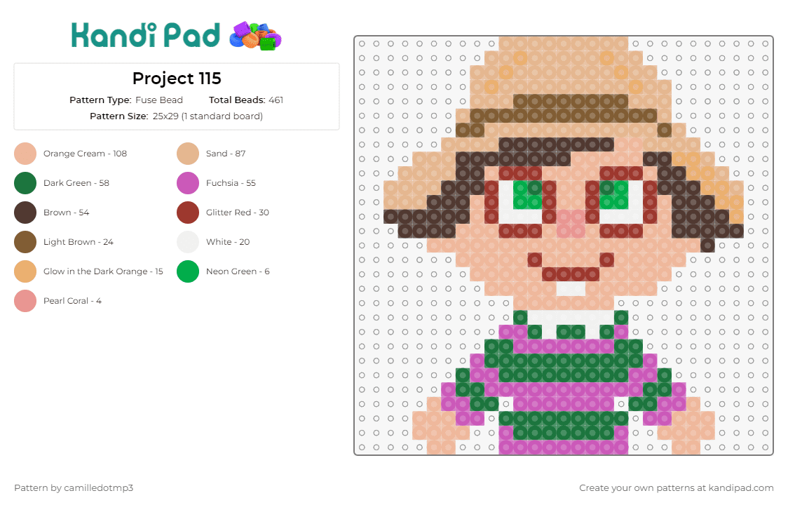Project 115 - Fuse Bead Pattern by camilledotmp3 on Kandi Pad - animal crossing,character