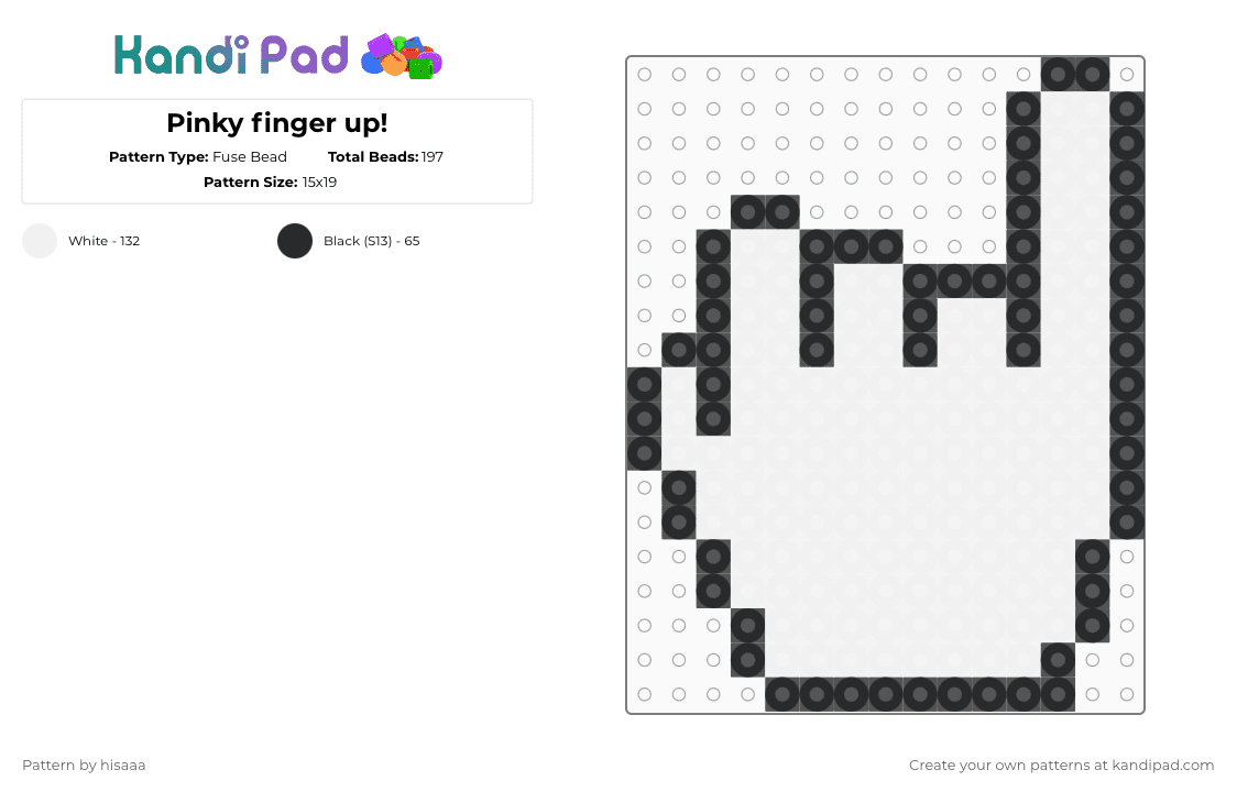 ♬⋆.˚ Pinky finger up! - Fuse Bead Pattern by hisaaa on Kandi Pad - black,white,girlsbandcry,togenashi togeari,band,anime